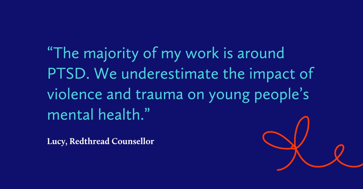 55% of the children and young people we support who re-attended A&amp;E were there due to mental health crisis.

It is vital that this #WorldMentalHealthDay, we recognise the intersection of PTSD and violence and exploitation.

Read our interview about PTSD: redthread.org.uk/news/interview…