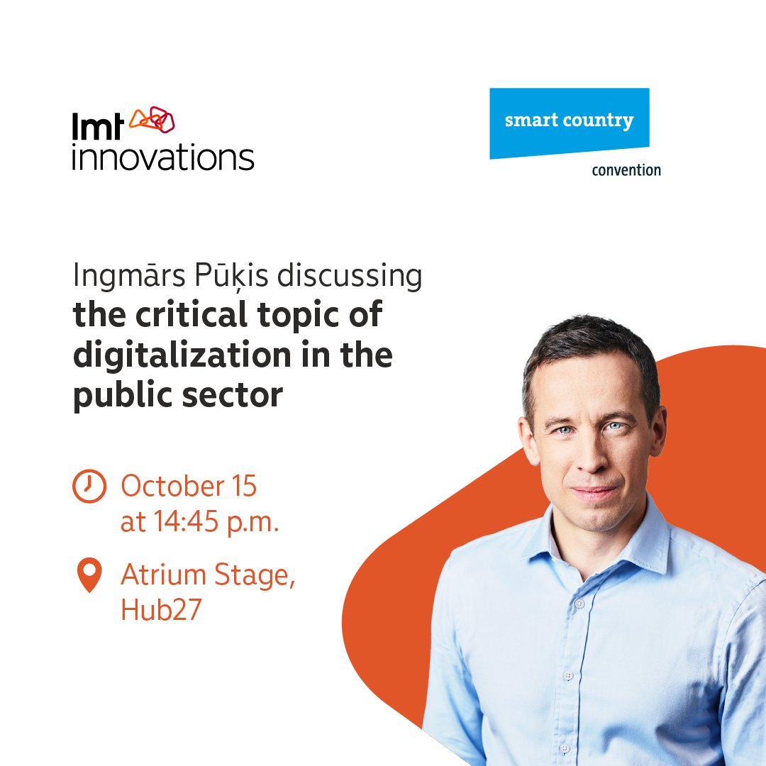 LMT Innovations (@innovationslmt) on Twitter photo We are excited to announce that our VP, @Ingmārs Pūķis, will speak at the <a href="/SmartCountryCon/">Smart Country Convention</a> in Berlin on Oct 15! He'll discuss digitalization in the public sector—a €50B market. Join us to explore Smart Cities and E-Government! smartcountry.berlin/en/program/pro… We are excited to announce that our VP, @Ingmārs Pūķis, will speak at the <a href="/SmartCountryCon/">Smart Country Convention</a> in Berlin on Oct 15! He'll discuss digitalization in the public sector—a €50B market. Join us to explore Smart Cities and E-Government! smartcountry.berlin/en/program/pro…