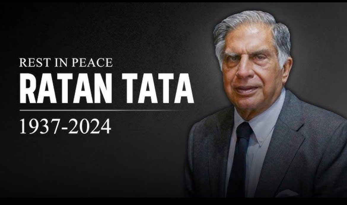 An inspiration for generations and living legend no more. We shud continue  his steadfast commitment to excellence and integrity. 
Gone too soon 😢 Not because of his age, but because the world needed him longer. Rest in peace 🙏#ratan_tata