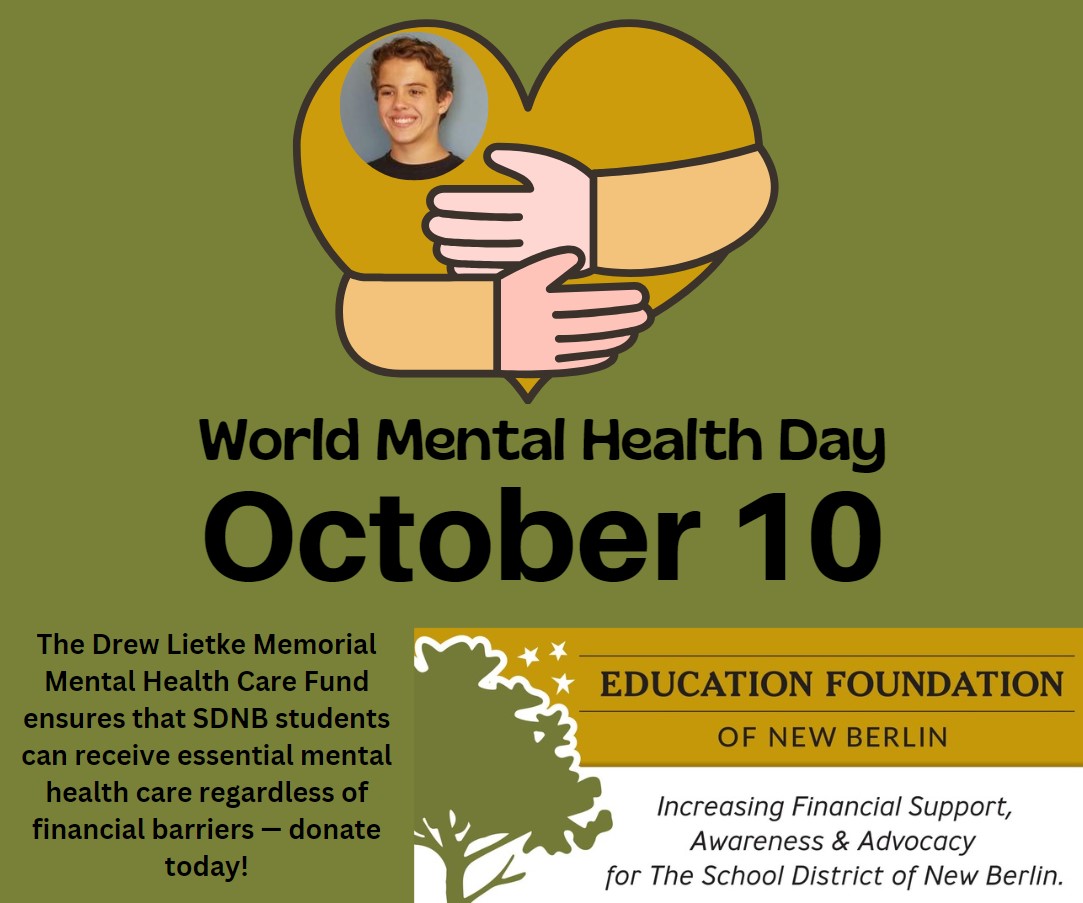 Support student mental health on World Mental Health Day! EFNB and SDNB are raising funds for the Drew Lietke Memorial Mental Health Care Fund to ensure all students have access to essential care. Help us reach the $2,500 goal! Donate today: ww.efnb.org/programs/menta… #SDNB #EFNB