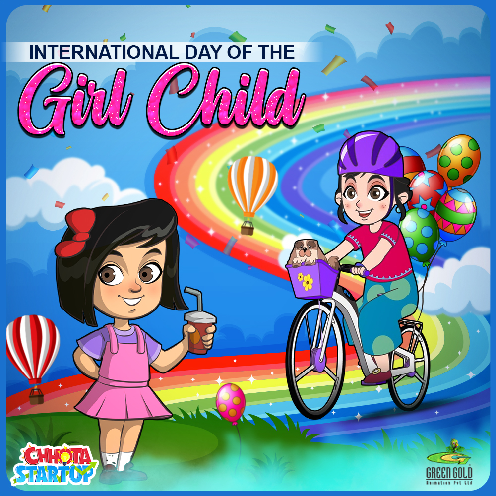 chhotastartup's tweet image. Girls are born to shine. Let them play, explore, and grow! International Girl Child Day!

#InternationalGirlsDay #happygirls #wishes #celebration #october #October11  #chhotastartup #greengold