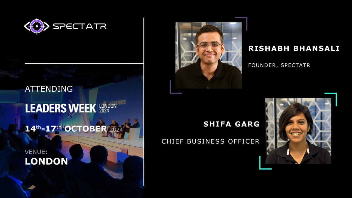 spectatr_ai's tweet image. Gearing up for Leaders Week, London 2024! At Spectatr, we empower sports organisations with AI-driven SaaS solutions for content management and fan engagement. Excited to connect with attendees to discuss challenges and tech solutions! #LeadersWeek #Spectatr #SpectatorSports #AI