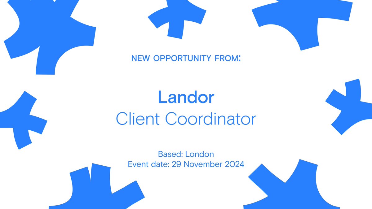 Opps Board 💼  Do you want to be part of a team of world leading brand specialists across consulting, design and experience? <a href="/LandorGlobal/">Landor</a> is looking for a client coordinator! &gt; buff.ly/3zVn3XE