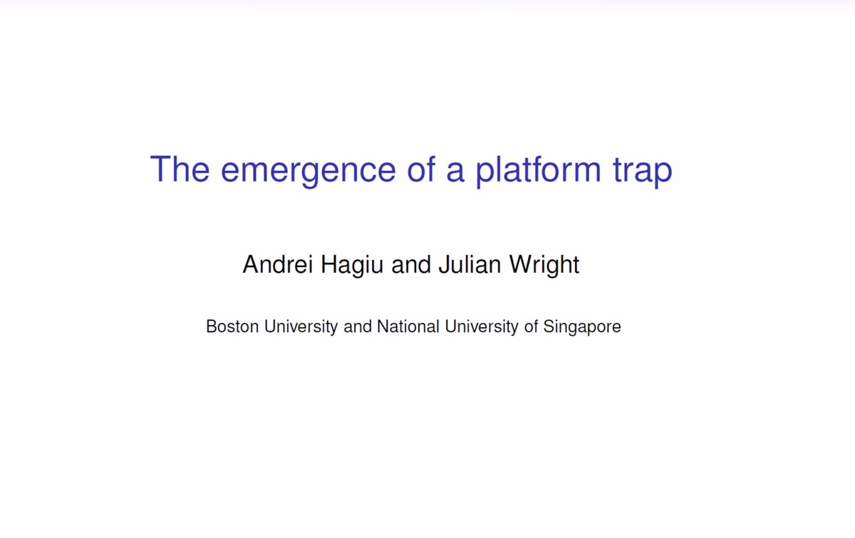 📢 TUNE IN NOW to Andrei Hagiu (<a href="/theplatformguy/">Andrei Hagiu</a>) for a #PLAMADISO talk on “The Emergence of a #PlatformTrap” and the #dynamics of #marketplaces &amp; #socialnetworks.

👉 Send us a DM to join!