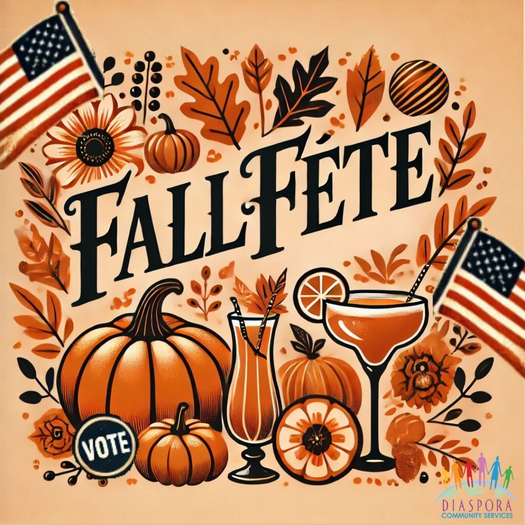 DIasporaCS's tweet photo. Looking forward to seeing you all at our Fall Fête! Just two weeks before the election, we could all use some good company and fellowship. Sip a cocktail if you like, and let’s celebrate  a great cause together.
.
.
#FallFête #2024DCSFallFete #JoinUs #DiasporaCommunityServices https://t.co/v4Ctq6KeRU