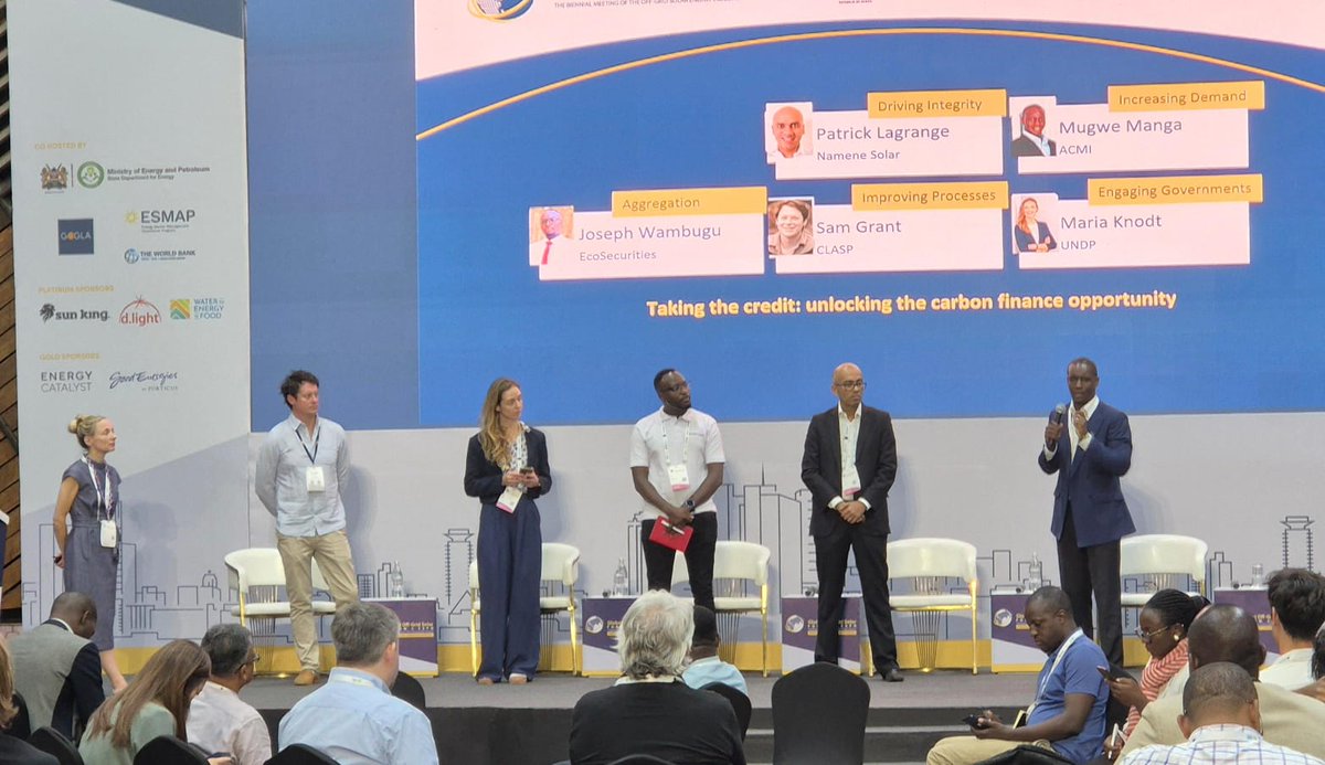 GOGLAssociation's tweet image. 👣 The #offgridsolar industry is effectively reducing carbon emissions by displacing fossil fuels, but it faces major barriers to accessing carbon finance in the Voluntary Carbon Market. At #GOGSFE24, we&apos;re exploring actions to overcome these challenges &amp;amp; enhance opportunities.