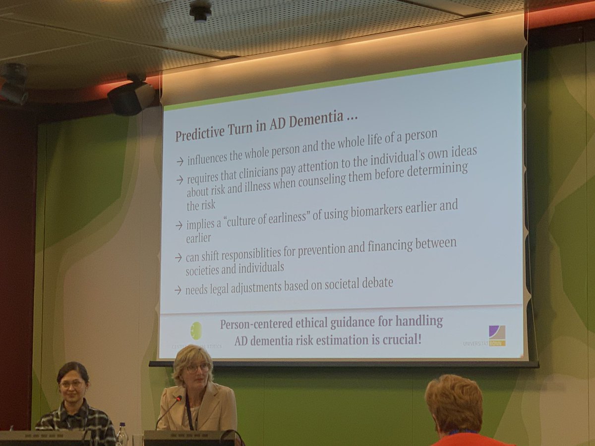 GongLin_edu's tweet image. It’s striking to learn that the majority of participants are willing to take a genetic risk test and discuss their dementia risk factors. It was a great session focused on studies exploring how people in Germany make decisions about dementia risk estimation.
#AlzheimerEurope