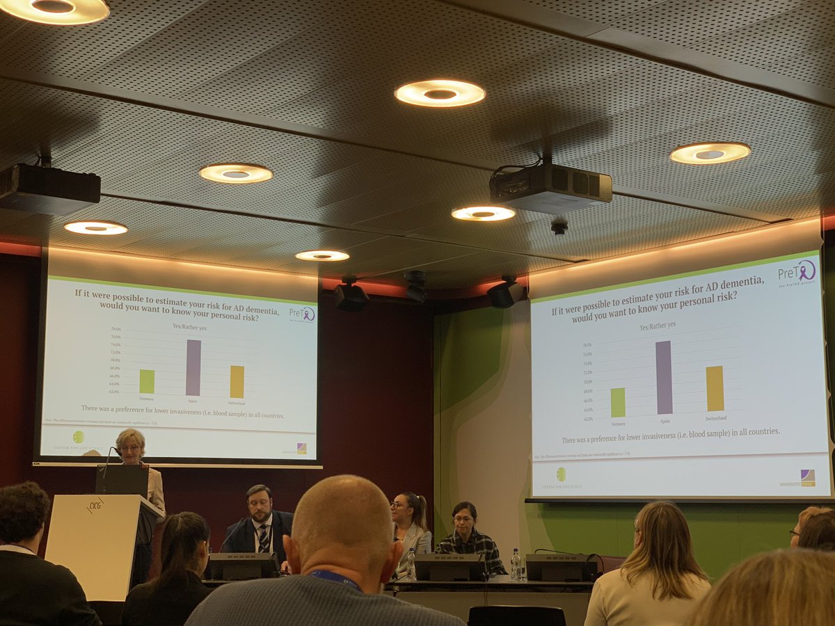 GongLin_edu's tweet image. It’s striking to learn that the majority of participants are willing to take a genetic risk test and discuss their dementia risk factors. It was a great session focused on studies exploring how people in Germany make decisions about dementia risk estimation.
#AlzheimerEurope