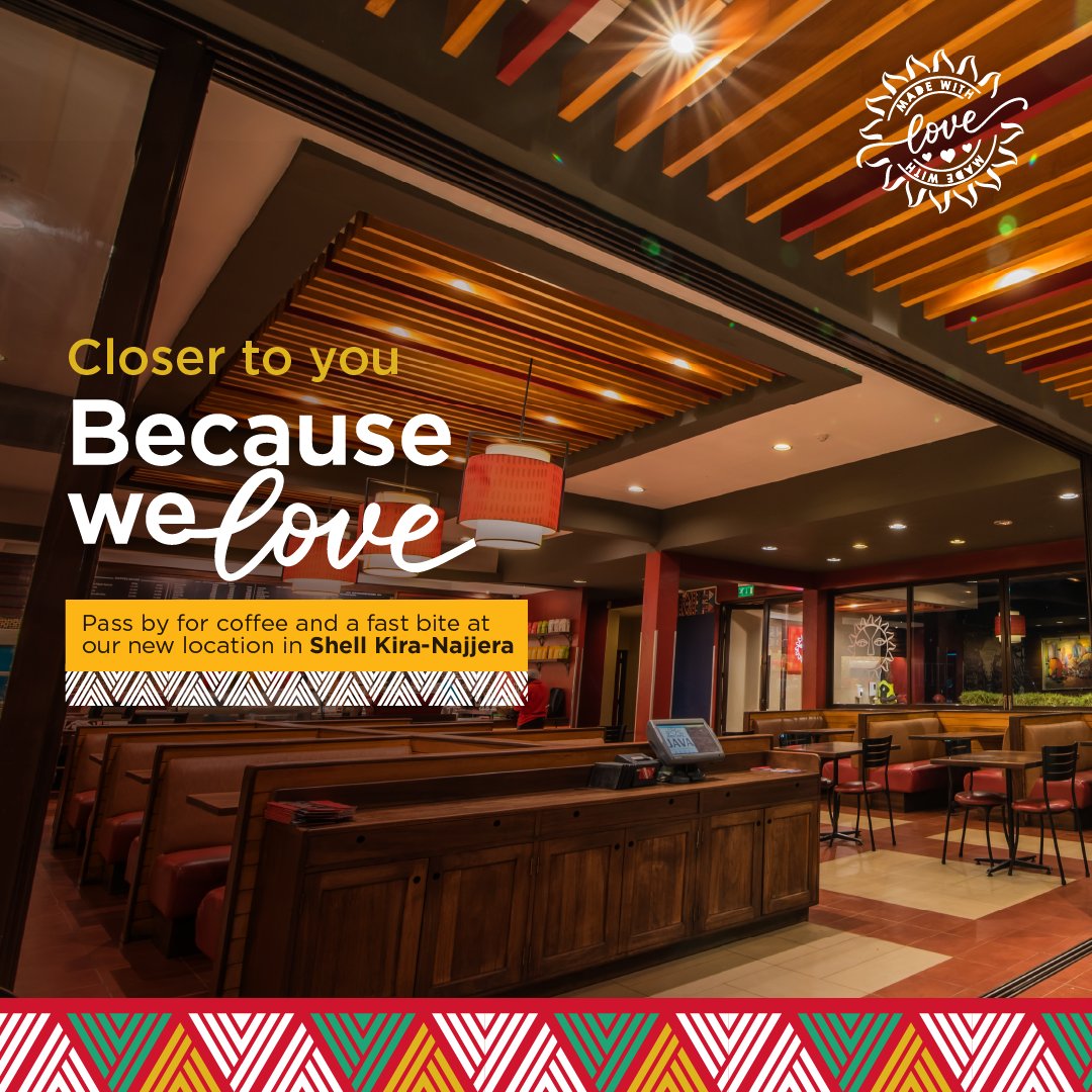JavaHouseUG's tweet image. We're bringing the flavours of love to NAJJERA.
Visit our new branch for a warm coffee and a tasty bite.
#JAVAAt10 #BecauseWeLove