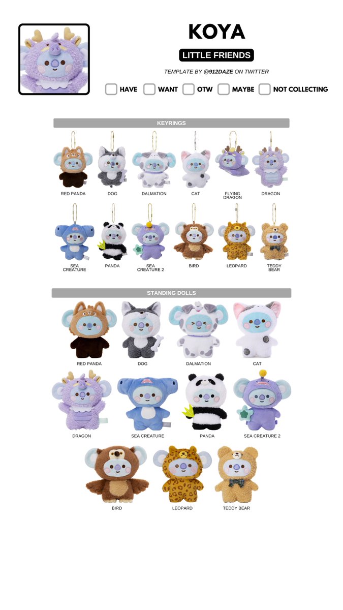 BTS BT21 MERCHANDISE MERCH WISHLIST TEMPLATE ✨ ⭐️ BT21 Little
