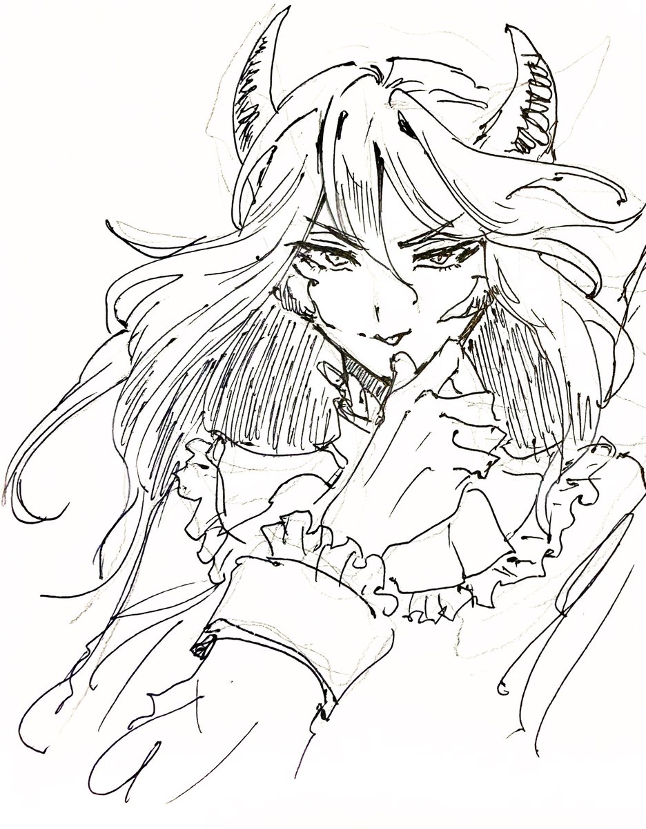 手癖で男を描いてねる…😪 