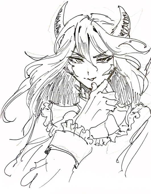手癖で男を描いてねる…😪 
