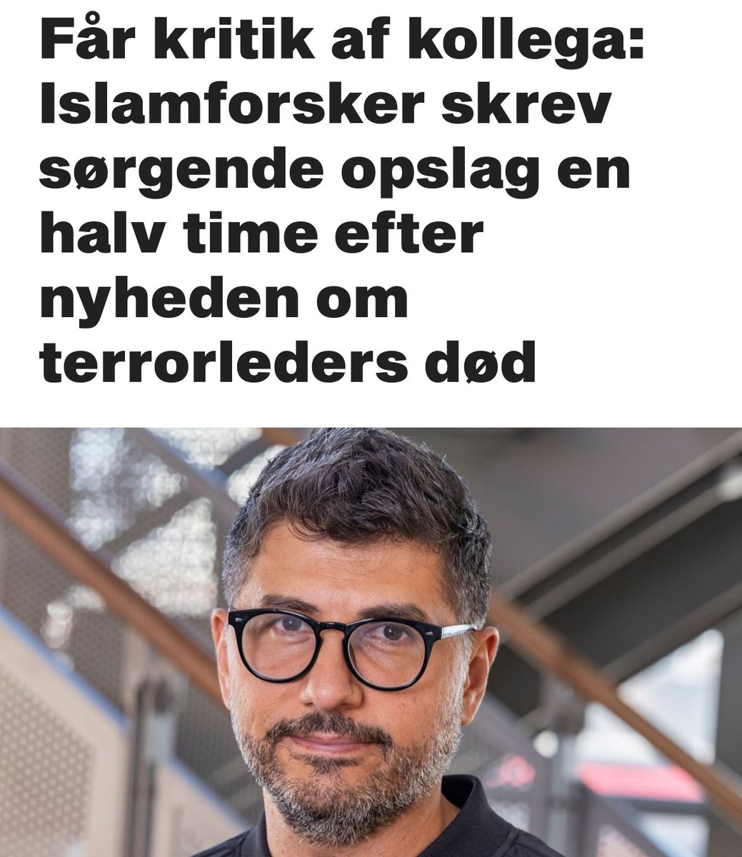 ClaesTheilgaard's tweet photo. Saer El-Jaichi er en fremtrædende islamforsker, der bl.a. forsker i jihadisme ved det statsstøttede forskningsinstitut DIIS. 

Men i et privat opslag på Facebook sørger han tilsyneladende over drabet på lederen af den jihadistiske terrororganisation Hizbollah, Hassan Nasrallah.

“Vores sjæls elskede, Abu Hadi. (Din afsked) ødelagde os,” lyder det i opslaget, der blev udgivet blot en halv times tid efter, at Hizbollah den 28. september bekræftede, at Nasrallah var blevet dræbt.

Her anvender El-Jaichi et kælenavn - Abu Hadi - der ofte bruges om Nasrallah. Selv benægter El-Jaichi, at opslaget handler om Nasrallah, men han vil ikke fortælle, hvilken ‘Abu Hadi’ det så handler om. 

Terrorforsker Magnus Ranstorp finder det dog meget usandsynligt, at opslaget ikke skulle handle om Nasrallah. Og så giver han et råd med på vejen til Saer El-Jaichi:

“Hvis du vil forske indenfor det her område, så er det nok tilrådeligt ikke at vise sympati for en organisation, der er den iranske revolutionsgardes forlængede arm,” lyder det fra Ranstorp.

DIIS’ direktør, Peter Kragelund, siger, at Saer El-Jaichi ‘som alle andre forskere på DIIS har fuld ytringsfrihed’, og at der aldrig har været ‘en finger at sætte på Saers forskning’.

Få hele historien på @btdk #dkpol #dkmedier