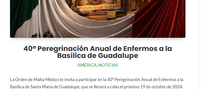 Agradecemos infinitamente a <a href="/catolicos_es/">Jóvenes Católicos</a> por su apoyo en la difusión de nuestra tan anhelada 40a Peregrinación Anual de Enfermos. 

Caminar juntos como Iglesia, siempre es un gusto. 

#40PeregrinaciónOMMx
#AlianzasOMMx