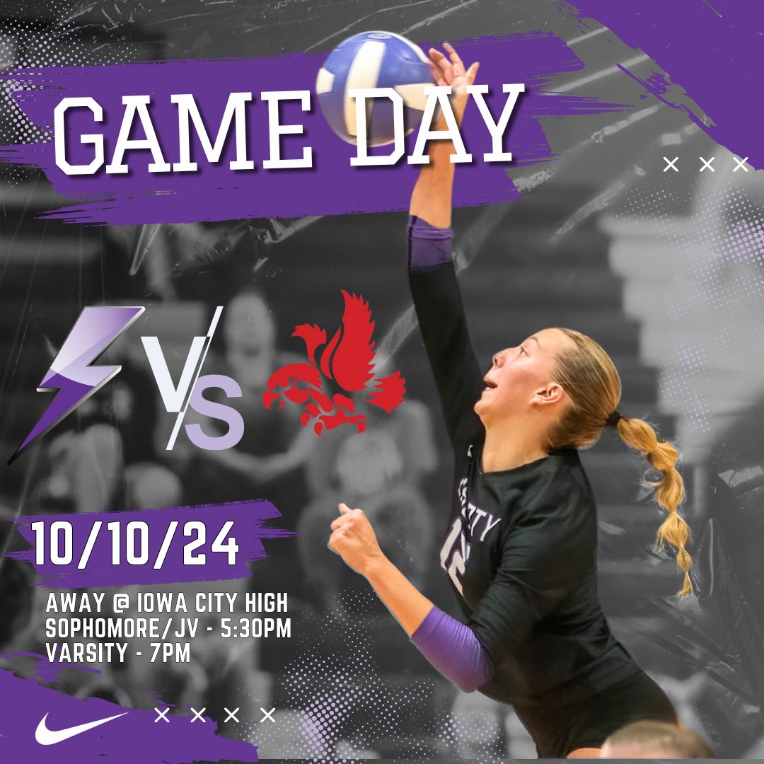 Liberty High School Volleyball (@liberty_vb) on Twitter photo IT’S GAME DAY!!!⚡️🏐
🆚 Iowa City High (<a href="/cityhighvb/">City High Volleyball</a>)
📍Iowa City HS
⏰ Sophs/JV: 5:30pm, Varsity: 7pm
📢 <a href="/LHSStudentsec_/">BOLT NATION😈</a> counting on you to show up & be loud for our girls! Can’t join in person? The game will also be broadcast on KCRG 9.2. Go bolts!
<a href="/BoltAthletics17/">Liberty Lightning Athletics</a> IT’S GAME DAY!!!⚡️🏐
🆚 Iowa City High (<a href="/cityhighvb/">City High Volleyball</a>)
📍Iowa City HS
⏰ Sophs/JV: 5:30pm, Varsity: 7pm
📢 <a href="/LHSStudentsec_/">BOLT NATION😈</a> counting on you to show up & be loud for our girls! Can’t join in person? The game will also be broadcast on KCRG 9.2. Go bolts!
<a href="/BoltAthletics17/">Liberty Lightning Athletics</a>