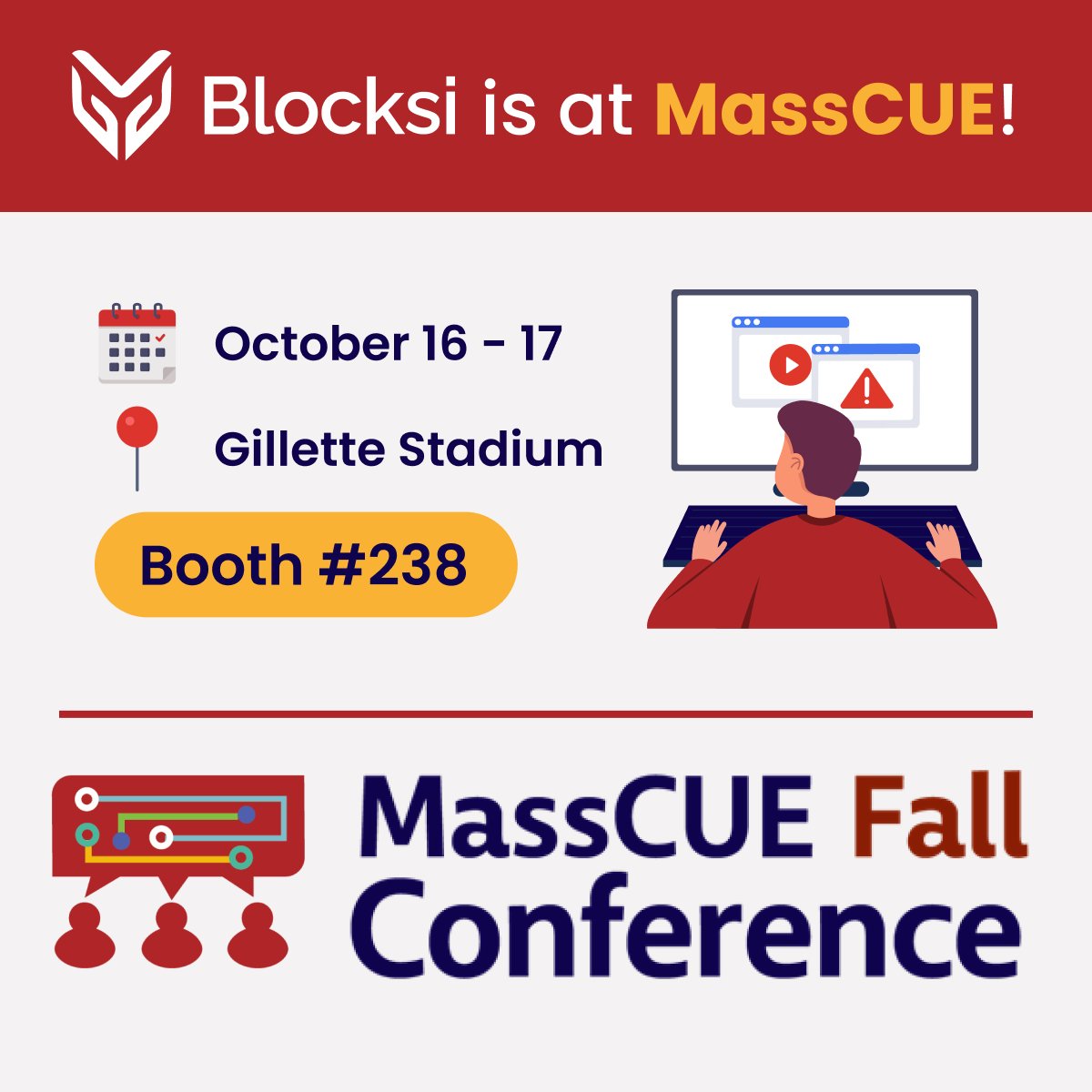 Blocksi (@blocksi1) on Twitter photo Are you coming to <a href="/MassCUE/">MassCUE</a>? 👋 
Join us and learn how you can:
💡 protect your students with double K-12 threat detection
🌟 boost your school's cybersecurity with granular content filtering
🍎 increase teacher productivity with Blocksi's AI Copilot
#masscue #masscue24 #blocksi Are you coming to <a href="/MassCUE/">MassCUE</a>? 👋 
Join us and learn how you can:
💡 protect your students with double K-12 threat detection
🌟 boost your school's cybersecurity with granular content filtering
🍎 increase teacher productivity with Blocksi's AI Copilot
#masscue #masscue24 #blocksi