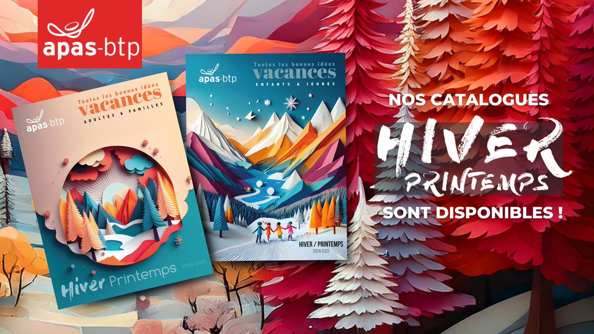 APASBTP's tweet image. 📣 Les catalogues "Hiver 2024 / Printemps 2025" sont en ligne ! 📣

🔸 Adultes &amp;amp; Familles ➡ bit.ly/APAS_HiverPrin…

🔸 Enfants &amp;amp; Jeunes ➡ bit.ly/APAS_HiverPrin…

#apasbtp #cataloguesvacances