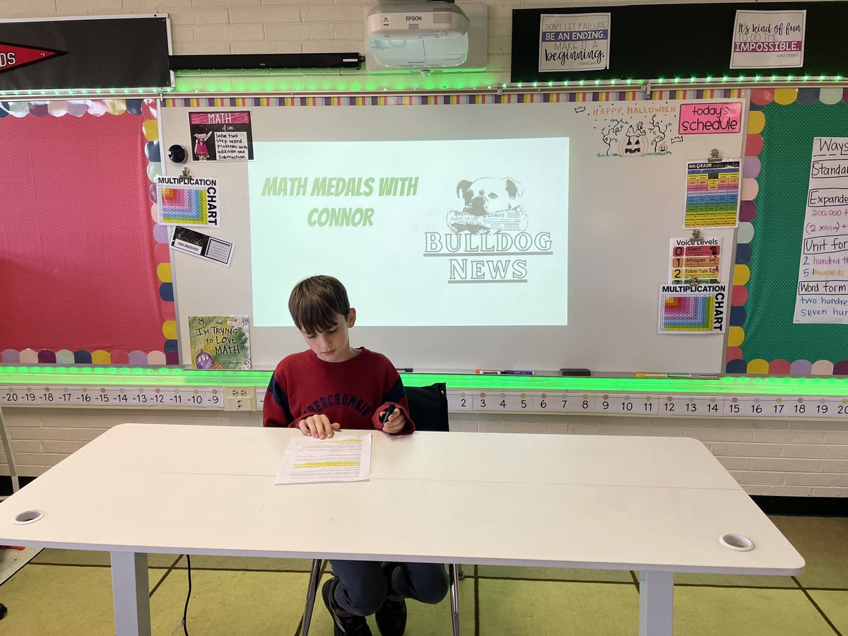 Student council had a blast recording our first episode of the Bulldog News during lunch today!! #BeEvergreen