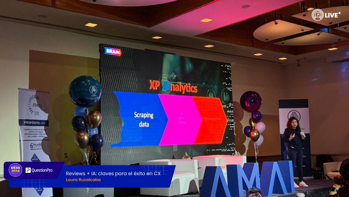 Laura, también nos compartió ejemplos de las reseñas que deja la gente en internet. Hoy con IA se puede sacar cierta información de las reseñas, haciendo un scraping data, hay diversos puntos de información que nos permiten entender qué está diciendo la gente. #IDEASAMAI2024