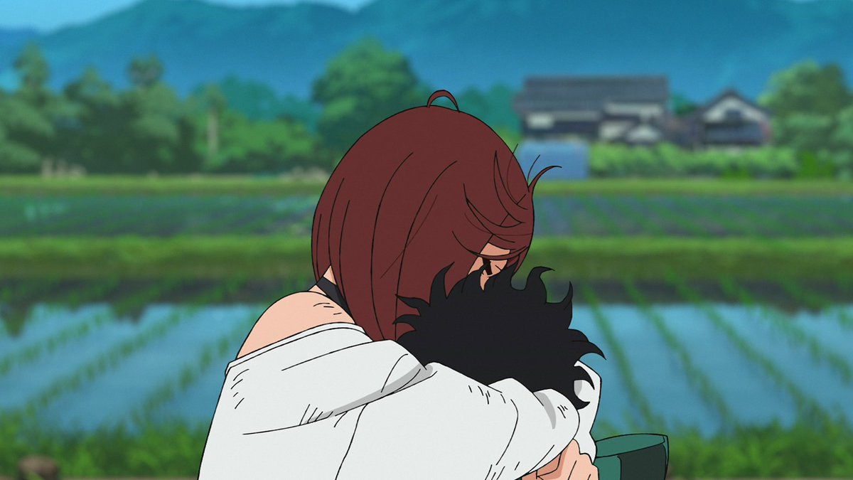 keiuzuki's tweet photo. Momo and Okarun with the cutest hug 🥺

#DANDADAN https://t.co/UZjtg5WFjq