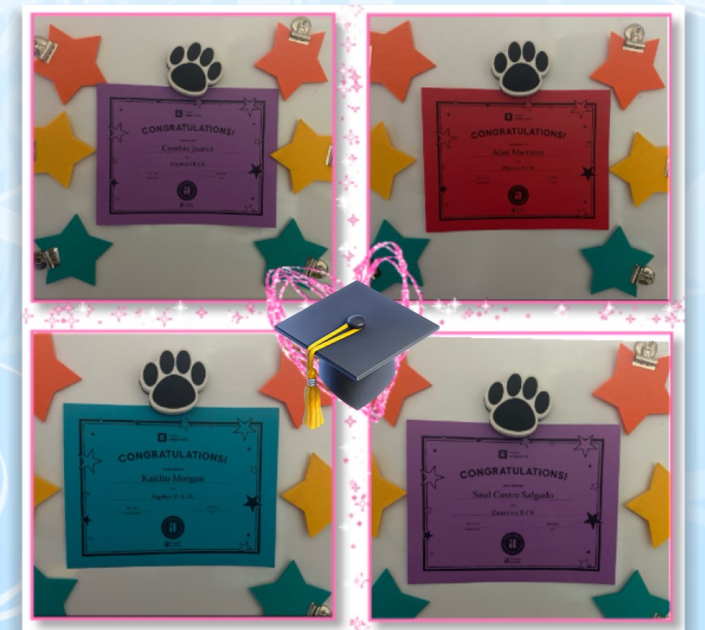 RPHS_OLAB's tweet photo. What a #Successful #ShortWorkWeek and ending of Term 1️⃣ in #OLAB! 💻📝🌟#ProudTeacher b/c students #MadeItHappen! Congratulations to Cynthia, Alan, Kaitlin, Saul, Taliyah, Jase, Ceron, and Avril! 🥳👏🏼🎉 #AwesomePanthers 🐾@RGAPMobileLive @ImagineLearning https://t.co/Q2ZtRpfQm4