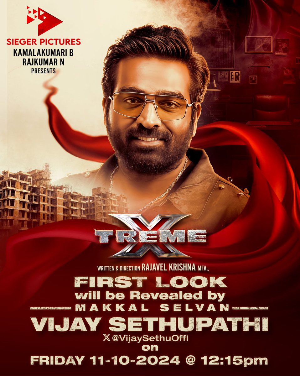 Rajavelkrishna (@rajavelkrishna1) on Twitter photo Sieger Pictures Presents #XTREME First Look Will be released by Makkal Selvan <a href="/VijaySethuOffl/">VijaySethupathi</a> tomorrow <a href="/12/">$</a>.15 pm
Directed By <a href="/Rajavel/">Rajavel</a> Krishna
<a href="/Rajavelkrishna1/">Rajavelkrishna</a>
<a href="/AnanthNag24/">Ananth Nag ™</a> <a href="/Abinakshatra/">Abi Nakshathra</a>
<a href="/actorsivamd/">sivam</a> <a href="/Gopieditor/">RamGopi</a>
@rajprathaprs @rajkumarNOff
<a href="/ProBhuvan/">Pro.Bhuvan Selvaraj</a> Sieger Pictures Presents #XTREME First Look Will be released by Makkal Selvan <a href="/VijaySethuOffl/">VijaySethupathi</a> tomorrow <a href="/12/">$</a>.15 pm
Directed By <a href="/Rajavel/">Rajavel</a> Krishna
<a href="/Rajavelkrishna1/">Rajavelkrishna</a>
<a href="/AnanthNag24/">Ananth Nag ™</a> <a href="/Abinakshatra/">Abi Nakshathra</a>
<a href="/actorsivamd/">sivam</a> <a href="/Gopieditor/">RamGopi</a>
@rajprathaprs @rajkumarNOff
<a href="/ProBhuvan/">Pro.Bhuvan Selvaraj</a>