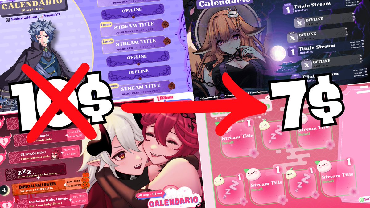 Hi #PortfolioDay ! 🎍

I specialize in creating schedules and overlays. However, I'm happy to design something new for you if you have a specific request 💖

For today only, prices have been reduced to $7. Please DM me for more details !🙈