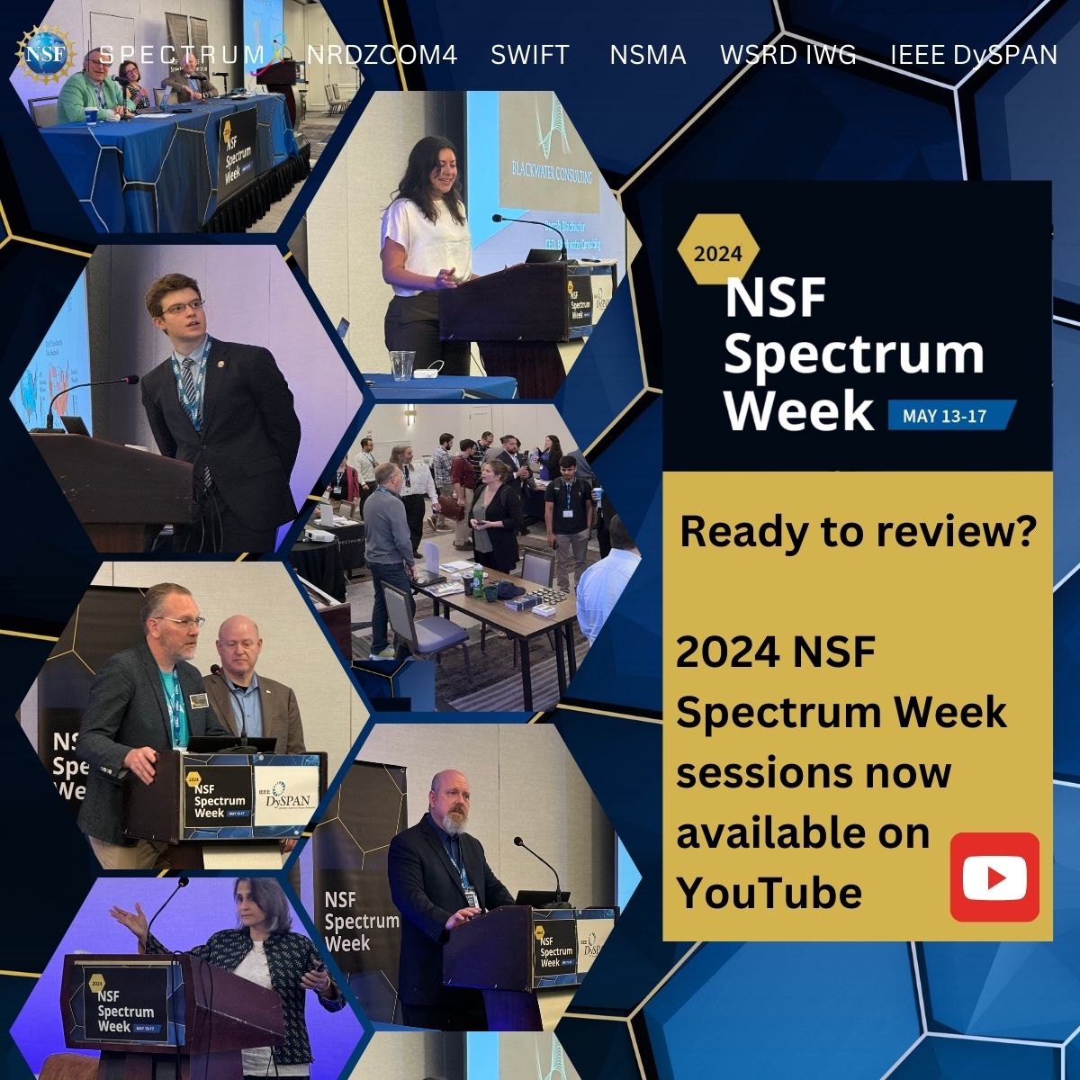 SpectrumXCenter (@spectrumxcenter) on Twitter photo Did you attend <a href="/NSF/">U.S. National Science Foundation</a> Spectrum Week, or wish you had? Videos for many sessions, including <a href="/SpectrumXCenter/">SpectrumXCenter</a>, SWIFT, and NRDZ, as well as joint plenaries and panels, are now available to view on the NSF SpectrumX YouTube channel.
📺 Watch the sessions here: youtube.com/playlist?list=… Did you attend <a href="/NSF/">U.S. National Science Foundation</a> Spectrum Week, or wish you had? Videos for many sessions, including <a href="/SpectrumXCenter/">SpectrumXCenter</a>, SWIFT, and NRDZ, as well as joint plenaries and panels, are now available to view on the NSF SpectrumX YouTube channel.
📺 Watch the sessions here: youtube.com/playlist?list=…