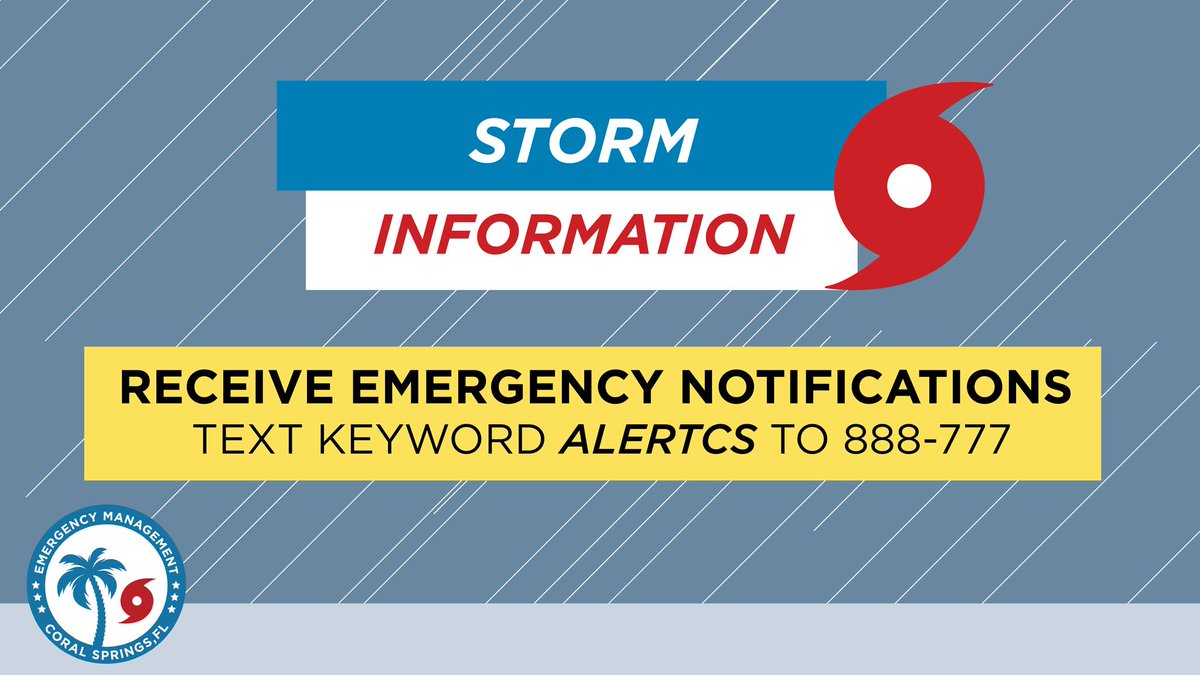Update 10/10/24: We are no longer under a Tropical Storm Warning or Tornado Watch. A Wind Advisory remains in effect until 8 p.m. 

&gt;&gt;&gt; View latest updates at CoralSprings.gov/Milton