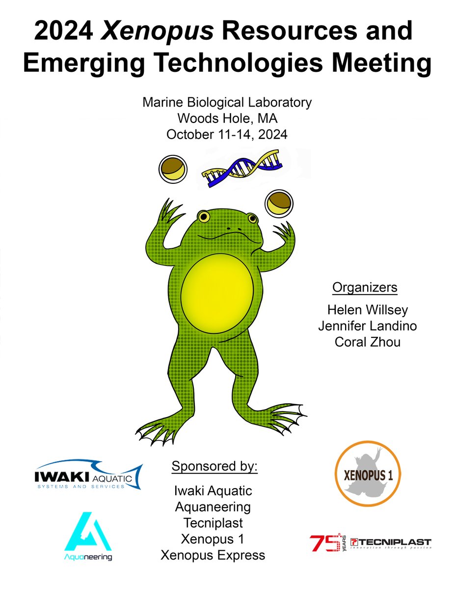 Excited to have the 2024 Xenopus Resources and Emerging Technologies Meeting start tomorrow. Should be a wonderful weekend.