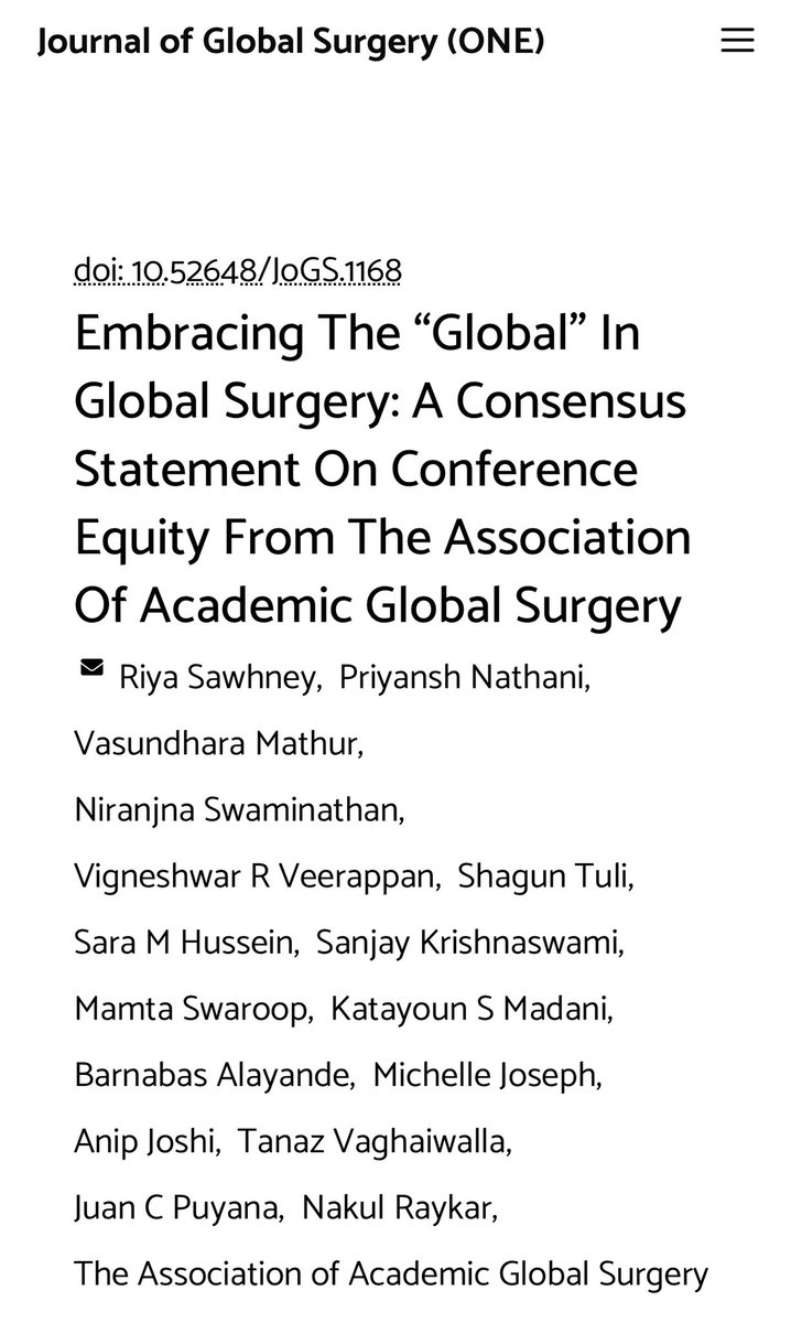 Katayoun S Madani MD MS FICS(Jr) (@smkaty) on Twitter photo Excited to share the effort led by AAGS Advocacy Committee; A consensus statement on conference equity! Made open access by the community in 30 minutes! jogs.one/JoGS_1168/ <a href="/RiyaSawhney_/">Riya Sawhney</a> <a href="/NakulRaykar/">Nakul Raykar</a> <a href="/aaglobalsurgery/">Association of Academic Global Surgery</a> <a href="/jogs_one/">The Journal Of Global Surgery (ONE)</a> #GlobalSurgery #equity Excited to share the effort led by AAGS Advocacy Committee; A consensus statement on conference equity! Made open access by the community in 30 minutes! jogs.one/JoGS_1168/ <a href="/RiyaSawhney_/">Riya Sawhney</a> <a href="/NakulRaykar/">Nakul Raykar</a> <a href="/aaglobalsurgery/">Association of Academic Global Surgery</a> <a href="/jogs_one/">The Journal Of Global Surgery (ONE)</a> #GlobalSurgery #equity