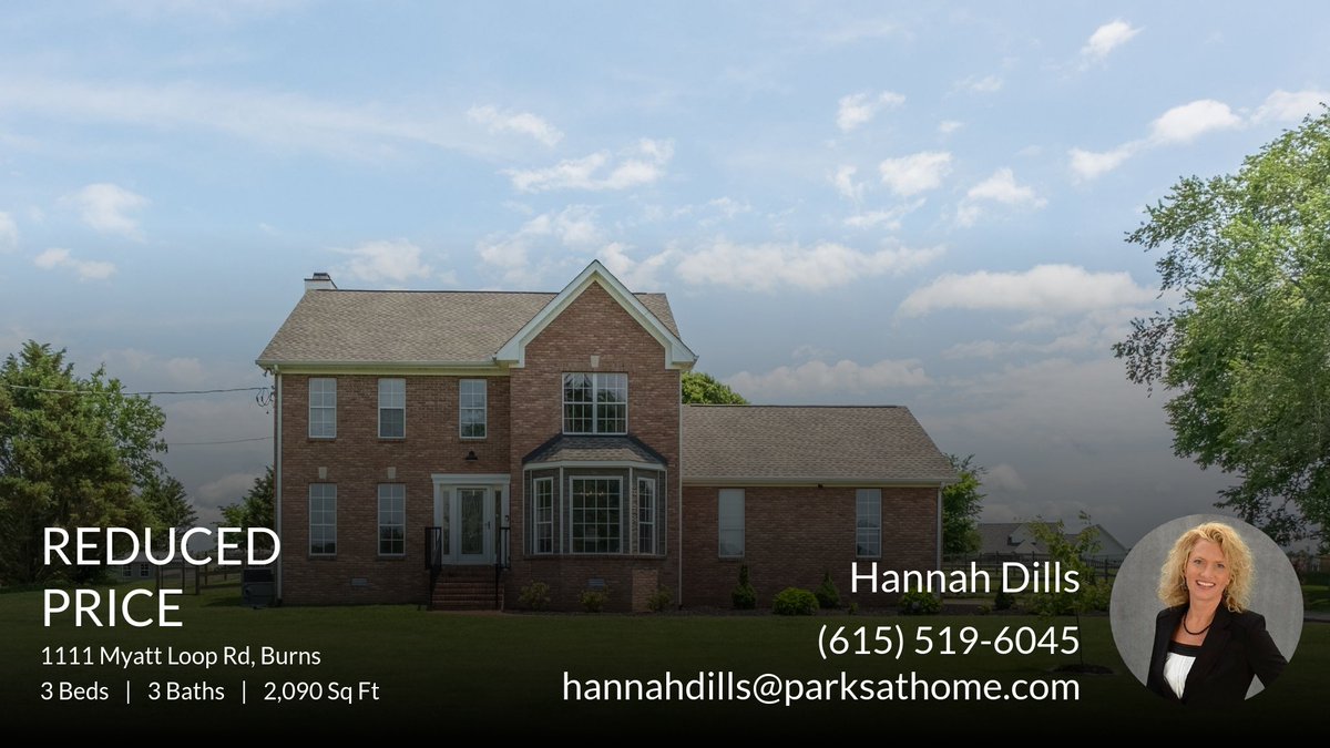 HDills's tweet photo. 📍 Reduced Price 📍 This recently reduced home at 1111 Myatt Loop Rd in Burns won't last long, so, don't wait to set up a showing! Reach out here or at (615) 519-6045 for more information!

Hannah Dills, PARKS Realtor https://t.co/ZDEKTfZNpZ https://t.co/CwISuUi5Ks