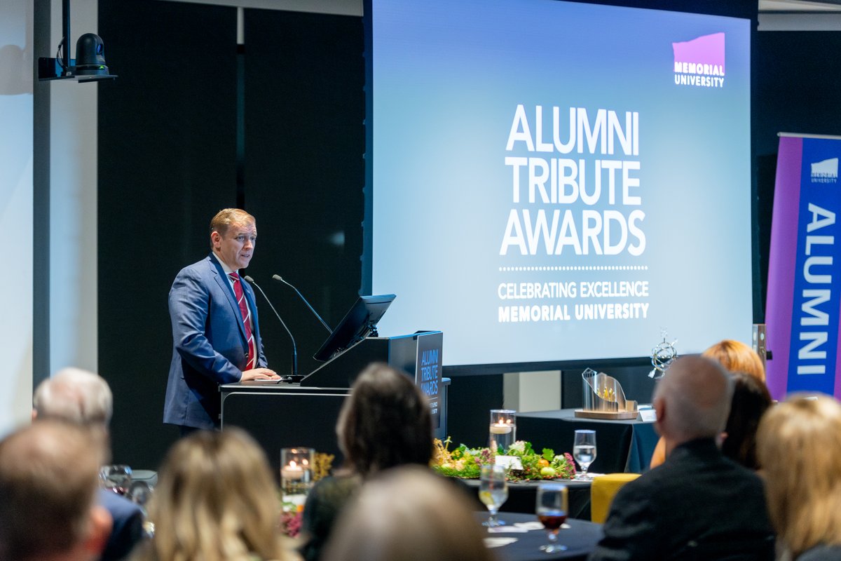 What impressive company to be in last night as Memorial handed out its annual Alumni Tribute Awards - recognizing Mark Browne, Dr. Lee Errett, Dr. Janice Fitzgerald and Dr. Arthur Rideout as former students who make a difference in their communities and the world around us.