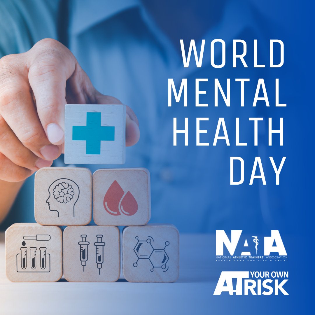 Athletic Trainers are a critical part of your student athlete's mental health! ATs are on the frontlines of noticing signs like stress, anxiety and burnout with their student athlete patients and can offer help and support! Please share on #worldmentalhealthday