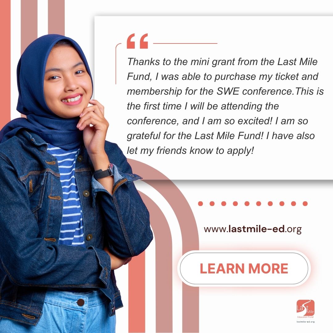 👀 PSA: Tell a friend to tell a friend! 🎉
Your voice matters—and when you share how #LastMileEducationFund supported you, you're making a real #difference for your friends!
If your friend is also pursuing a #tech pathway, let them know we're here to support them too!
