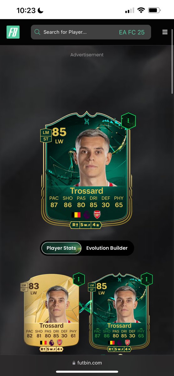 Ghost09918's tweet photo. @FUTxGG Trossard is a really good option and more cheaper! https://t.co/uOZOdqRe7f