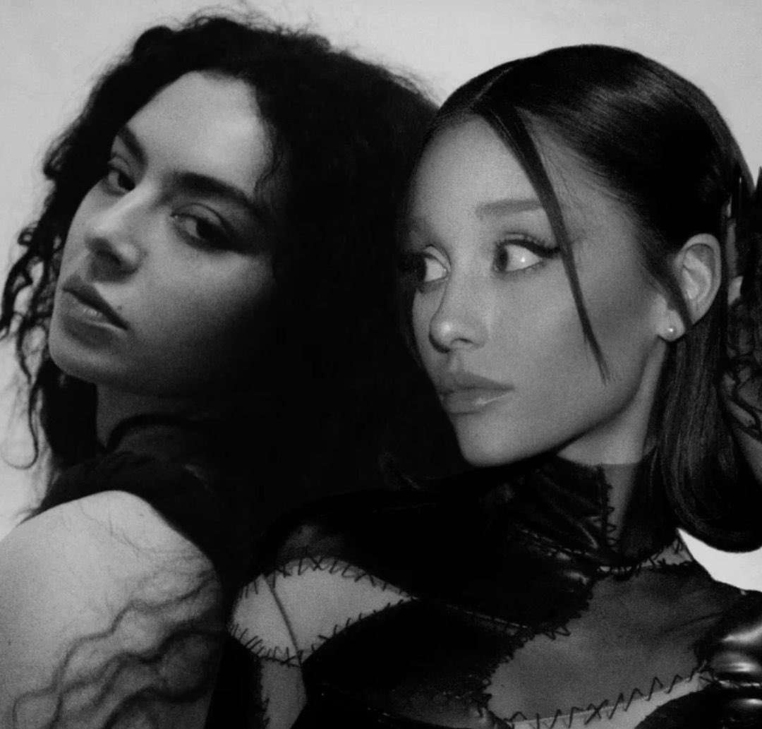 Promo image for Charli xcx’s “Sympathy is a knife” remix with Ariana Grande.