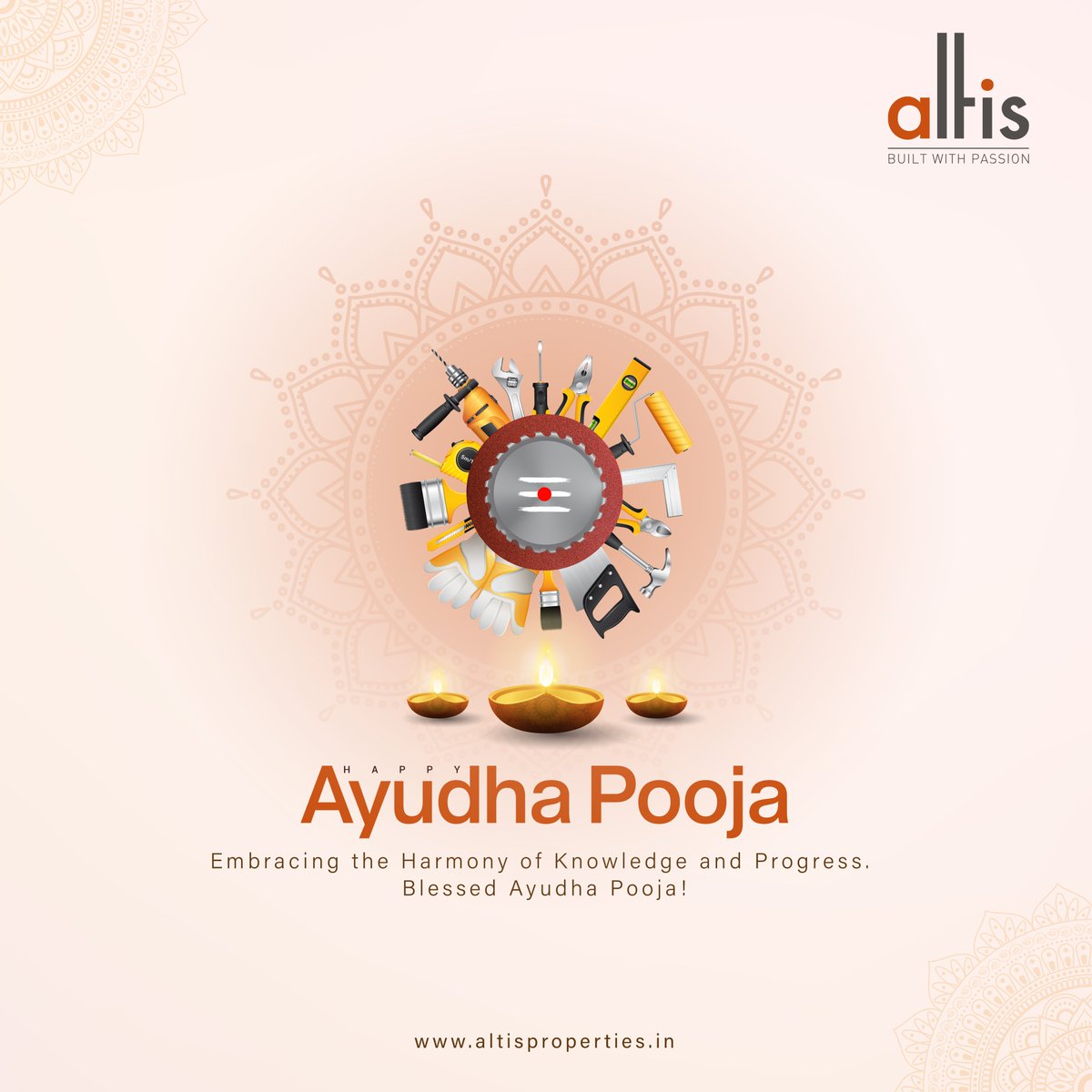 AltisProperties's tweet photo. Wishing you a blessed Ayudha Pooja! May the divine tools of knowledge, skill, and hard work bring prosperity and success to your life. 

#AyudhaPooja #AltisProperties #Altis https://t.co/uNuQY76vkY