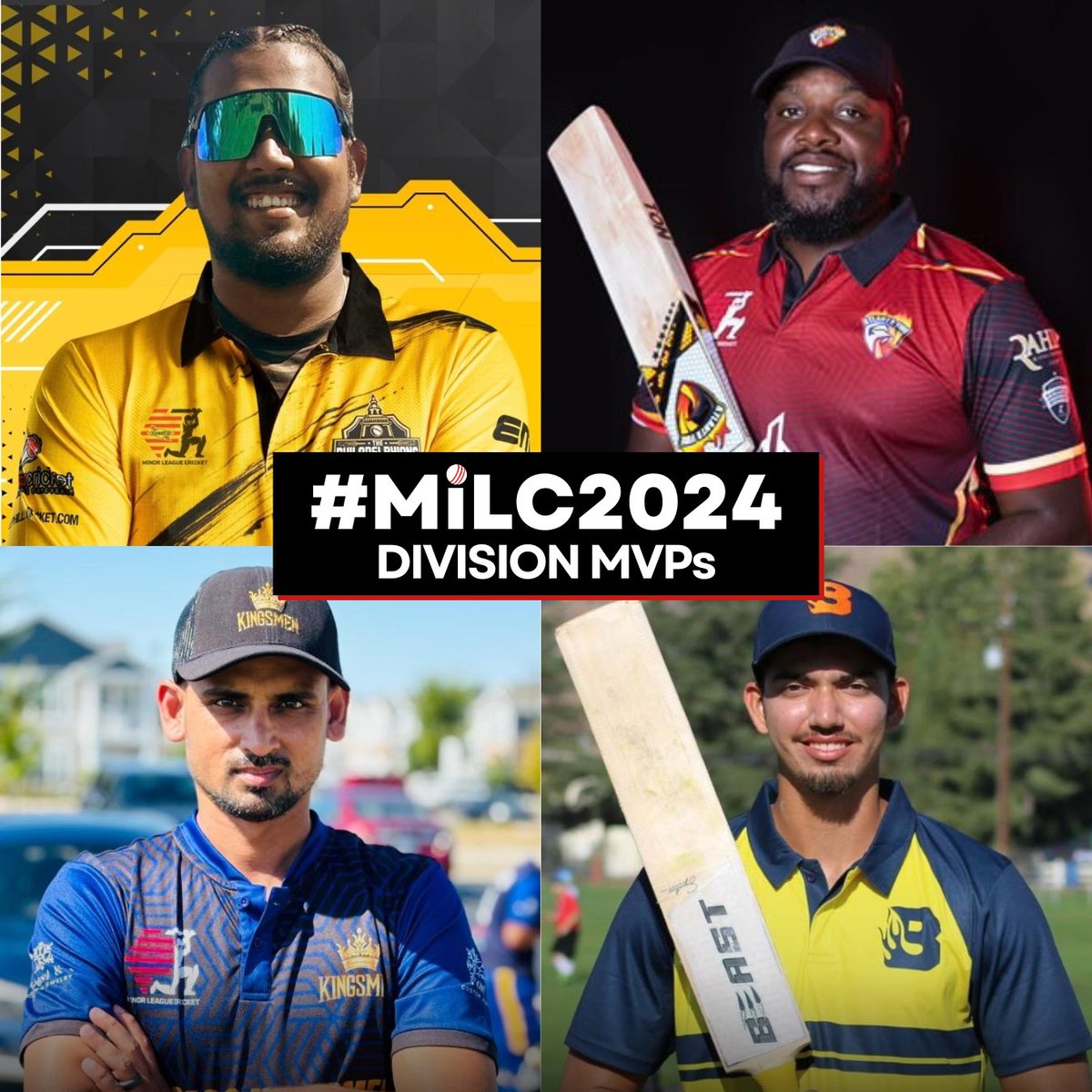 Round of applause for your Division MVPs 👏 🏅👏 

These guys were absolutely thrilling to watch and concluded #MiLC2024 with some 𝗘𝗣𝗜𝗖 stats 🤩

✨ East: Bhaskar Yadram
✨ South: Steven Taylor
✨ Central: Saad Ali (league MVP)
✨ West: Sanjay Krishnamurthi