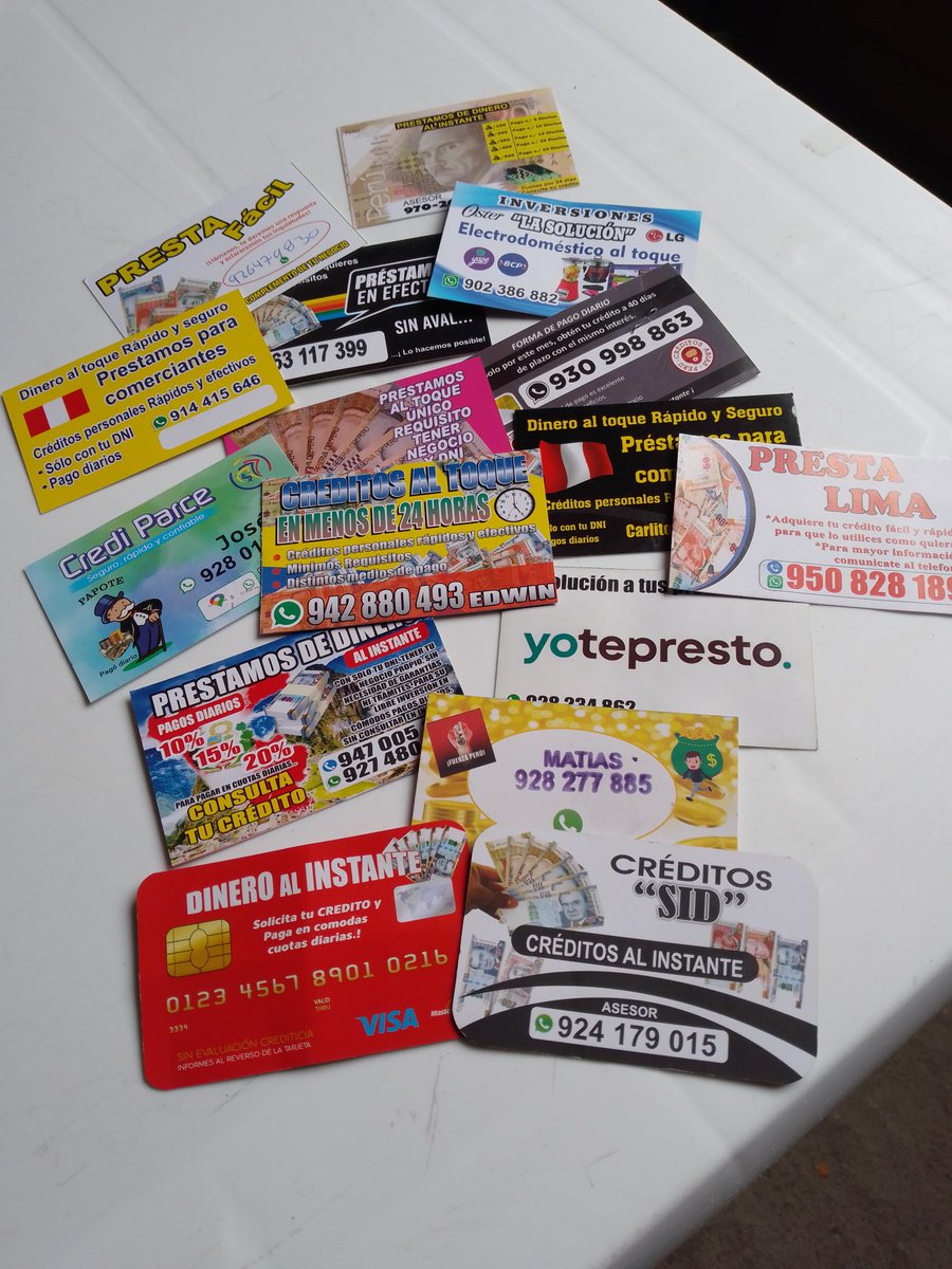 DuendeXito31's tweet photo. Esto también es extorsión señores, porque ya todos sabemos que detrás de estas tarjetas publicitarias que ofrecen dinero están bandas delincuenciales como el TREN DE ARAGUA 
HDP 👊😤
#ElPeruNoSeDetiene
#ParoNacional https://t.co/tplCrsuSow