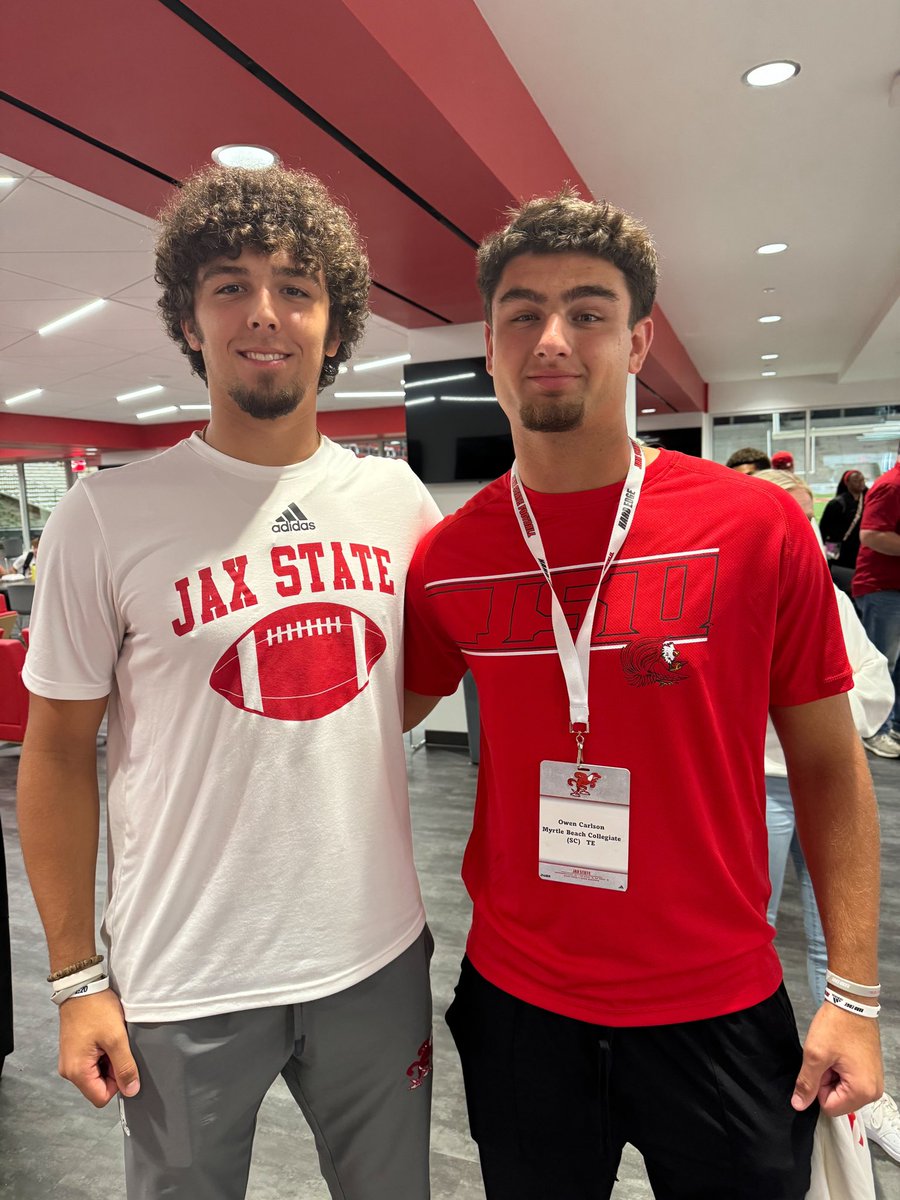 Great day <a href="/JaxStateFB/">Jax State Football</a> yesterday!
Thank you for the invite <a href="/NYSEandeasy/">Michael Nysewander</a> 
#HardEdge 
<a href="/CollegiateMb/">Myrtle Beach Collegiate Post-Grad Academy</a> <a href="/MrNoOffseason/">Coach R. Williams</a> <a href="/CoachHurney/">Coach Jim Hurney</a> <a href="/Coach__Stone/">Russell Stone</a> <a href="/CoachL__/">Coach L</a> <a href="/CoachRSmith1/">Rod Smith</a> <a href="/RealCoachRod/">Rich Rodriguez</a> <a href="/CoachRGarrett/">Ryan Garrett</a> <a href="/JaxonShuttlesw1/">Jaxon Shuttlesworth</a>