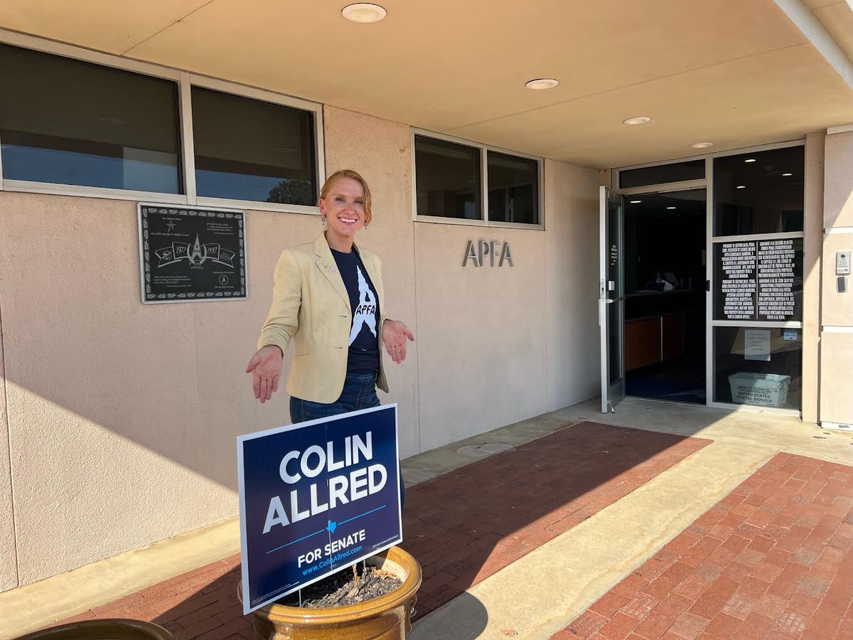 ColinAllredTX's tweet image. I am so honored to have the support of @APFAUnity in this race. Together is how we will win!