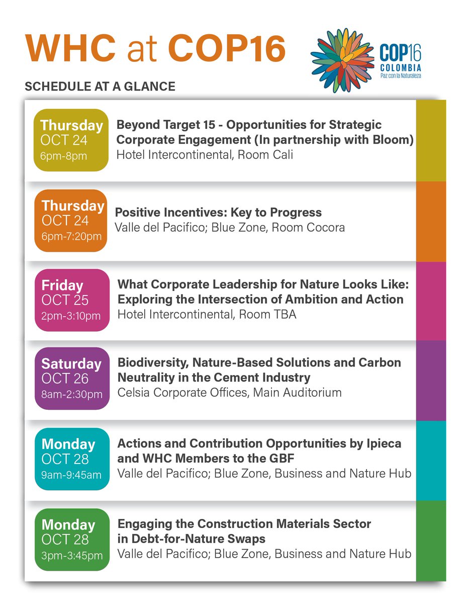 Tandem Global (formerly WHC and WEC) (@tandemglobalorg) on Twitter photo With 36 years of experience at the intersection of #business and #nature, WHC is taking a prominent role at <a href="/COP16Oficial/">COP16 COLOMBIA 🇨🇴</a>, leading a delegation of reps from <a href="/ASU/">Arizona State University</a> <a href="/CEMEX/">Cemex Global</a> <a href="/CRH_Americas/">CRH Americas</a> <a href="/Enbridge/">Enbridge</a> & <a href="/Grupo_Argos/">Grupo Argos</a>. 
Learn more about WHC at #COP16Colombia: wildlifehc.org/events/whc-at-… With 36 years of experience at the intersection of #business and #nature, WHC is taking a prominent role at <a href="/COP16Oficial/">COP16 COLOMBIA 🇨🇴</a>, leading a delegation of reps from <a href="/ASU/">Arizona State University</a> <a href="/CEMEX/">Cemex Global</a> <a href="/CRH_Americas/">CRH Americas</a> <a href="/Enbridge/">Enbridge</a> & <a href="/Grupo_Argos/">Grupo Argos</a>. 
Learn more about WHC at #COP16Colombia: wildlifehc.org/events/whc-at-…