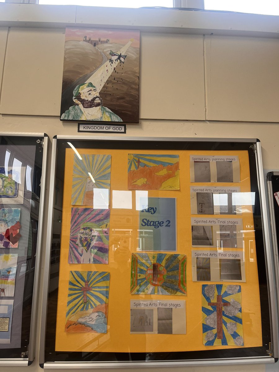 Our new display in the hall- showcasing our spirited arts project which all classes participated in. I love seeing each child’s perception of our big question ‘Where is God today?” 
<a href="/Tockwithcofe/">Tockwith CE Primary Academy</a>