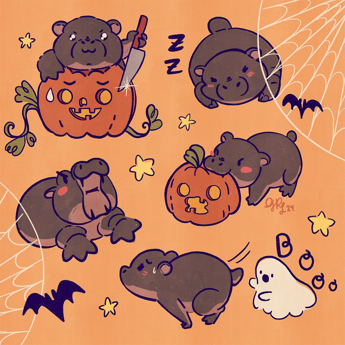 TheMoonborn's tweet image. Moo Deng for my first Doodletober!!! 🎃👻

She has such a mischievous personality I knew she would be doing some Halloween treats 🤣