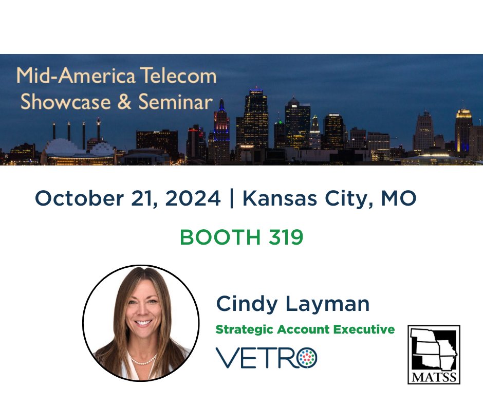 vetrofibermap's tweet image. Cindy Layman will be in Kansas City, MO on October 21st for MATTS - the @Mid-America Telecom Showcase and Seminar!

Stop by BOOTH 319 for a LIVE DEMO of our best-in-class fiber management system!

#MATSS #fibermanagement #ISP