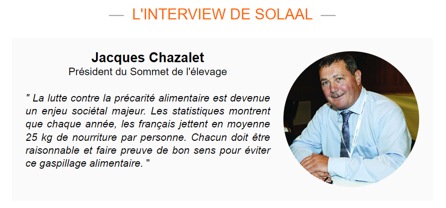[SOLAAL Infos - octobre 2024]

✅ ITW Jacques Chazalet, président du <a href="/SommetElevage/">SOMMET DE L’ÉLEVAGE</a>
✅Bilan #JNDA2024 
✅Glanage solidaire avec <a href="/leloiret/">Le Loiret</a> et <a href="/SOLAAL_CVL/">SOLAAL Centre Val de Loire</a> 
✅Anti-gaspi : ITW <a href="/Psbeduparis/">Paris School of Business</a> et Hôtel Monsieur George
✅Gala caritatif 5 ans <a href="/SOLAALHdF/">SOLAAL HdF - Facilite le don agricole</a> 
➡️urls.fr/4GJvk2