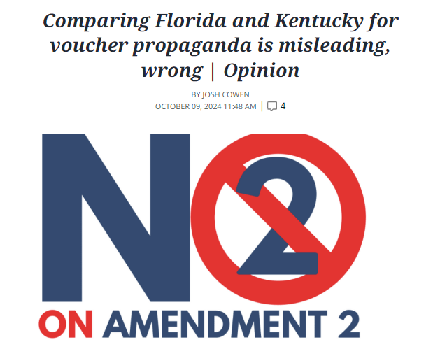 KyPolicy's tweet photo. Must read: education policy expert and former UK professor @joshcowenMSU takes apart the arguments in favor of Amendment 2.

https://t.co/5OTPT10iNk https://t.co/Z0K8HSmVXZ