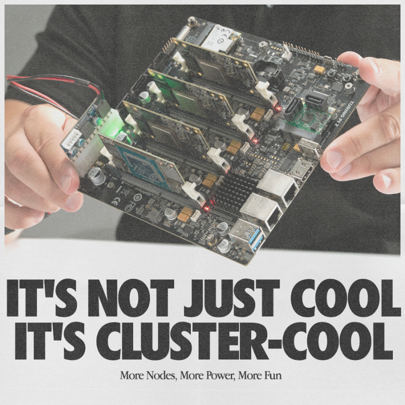 turingpi's tweet photo. More nodes, more power, more fun. Prove me wrong.