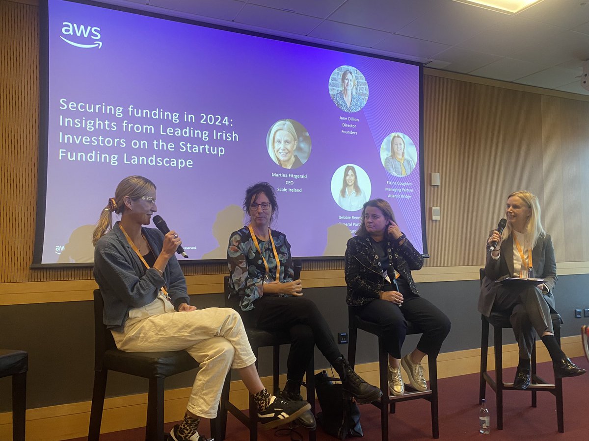 Sarah Walker (@sazmattazz) on Twitter photo Startup funding panel at <a href="/AWS_UKI/">AWS UK & Ireland</a> Cloud Day with expert investors <a href="/JaneeeDillon/">Jane Dillon</a>, <a href="/DebbieRennick1/">Debbie Rennick</a>, Elaine Coughlan MC’d by <a href="/MartinaFitzg/">Martina Fitzgerald</a>. Great insights for founders about terms of engagement, boom & bust cycles and market corrections, and taking a long-term view. Startup funding panel at <a href="/AWS_UKI/">AWS UK & Ireland</a> Cloud Day with expert investors <a href="/JaneeeDillon/">Jane Dillon</a>, <a href="/DebbieRennick1/">Debbie Rennick</a>, Elaine Coughlan MC’d by <a href="/MartinaFitzg/">Martina Fitzgerald</a>. Great insights for founders about terms of engagement, boom & bust cycles and market corrections, and taking a long-term view.